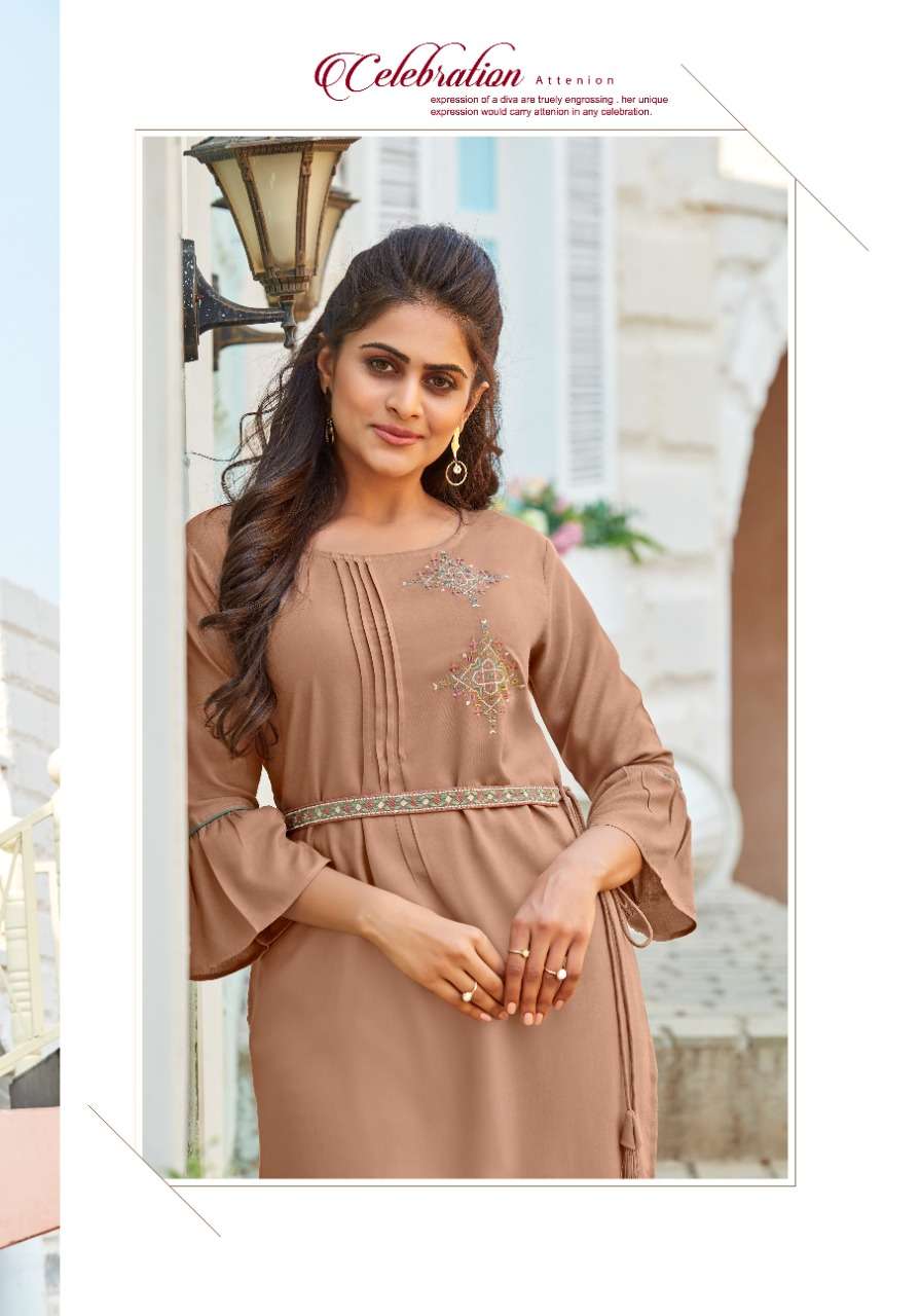 LADYVIEW PRESENTS BELTOM HEAVY RAYON EMBROIDERY WHOLESALE KURTI WITH BOTTOM